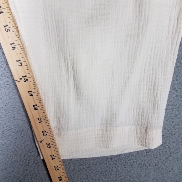 NEW Soft Surroundings Women's 1X Pants Crop Gauze Beach Pull On Casual Ivory - Picture 15 of 16